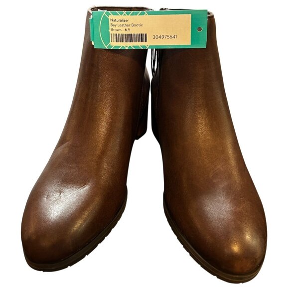 Naturalizer Bay Weatherproof Bootie Brown Leather Womens Size 6.5M Fall Winter - Picture 1 of 9